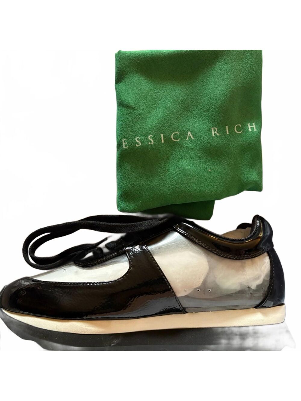 Jessica Rich Black and Clear Women's Sneakers Sie 39